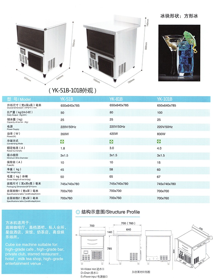 17新款YK-51B方形冰吧臺制冰機產(chǎn)品細節(jié)大圖