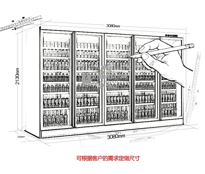 五門風(fēng)冷玻璃門陳列柜（外置機(jī)）