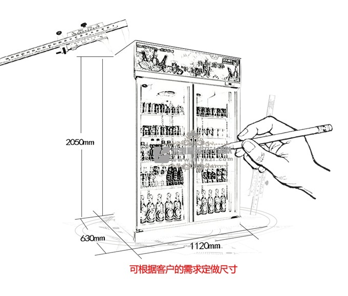 BL-D型二門風(fēng)冷便利店冷柜設(shè)計(jì)圖